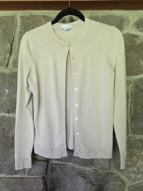 Charter Club Cream Crewneck Button-Front Cardigan